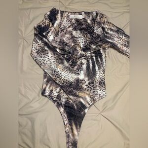 Animal Print Long Sleeve Bodysuit